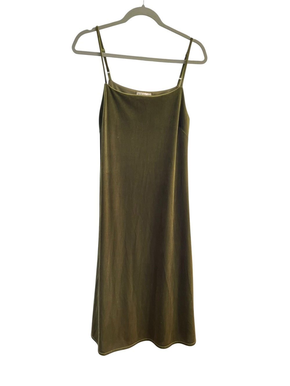 Before You Olive Green Velvet Midi Dress Large Velvet Slip Dress Fairycore